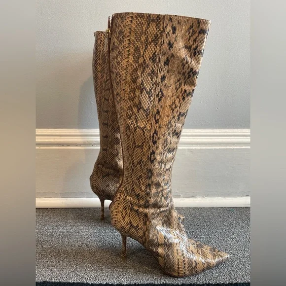 Jimmy Choo Snakeskin Leather Tall boots - Picture 3 of 11